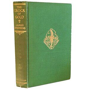 Decorative Art Deco Green and Gold Vintage Illustrated Book THE CROCK OF GOLD